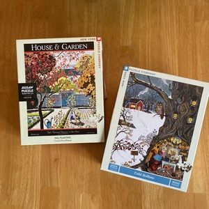 2 New York Puzzle Co 1000-piece puzzles